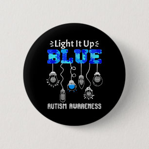 Light It Up Blue Autism Awareness Support 6 Cm Round Badge