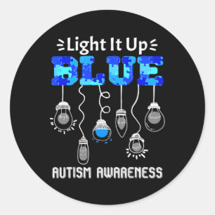 Light It Up Blue Autism Awareness Support Classic Round Sticker