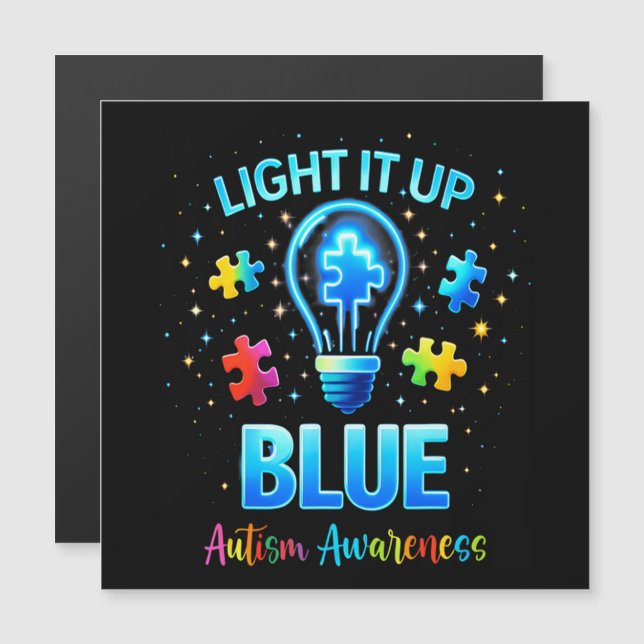 Light It Up Blue Autistic Autism Awareness (Front/Back)