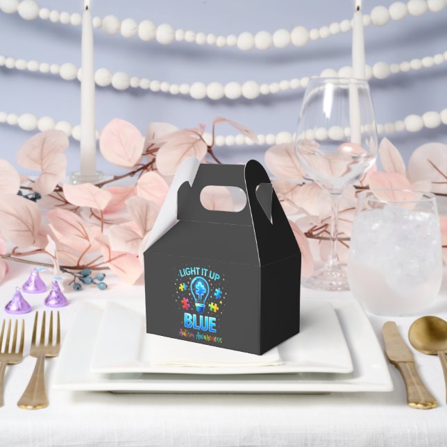 Light It Up Blue Autistic Autism Awareness Favour Box (Wedding)