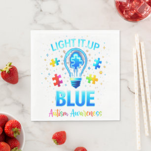 Light It Up Blue Autistic Autism Awareness Napkin