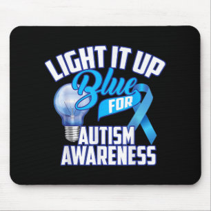 Light It Up Blue For Autism Awareness Gifts Blue R Mouse Mat