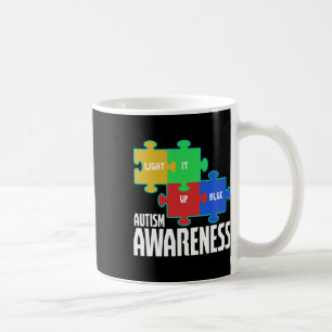 Light It Up Blue Puzzle Inspirational Autism Aware Coffee Mug