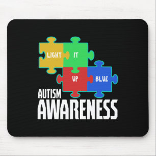 Light It Up Blue Puzzle Inspirational Autism Aware Mouse Mat