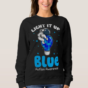 Light It Up Blue  Puzzle Piece Autism Awareness Sweatshirt