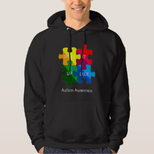 Light It Up Blue Puzzle Pieces For Autism Awarenes Hoodie