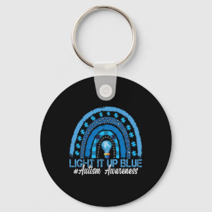 Light It Up Blue Rainbow Autism Awareness Key Ring