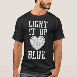 Light It Up Blue shirt Autism Awareness Puzzle Pie