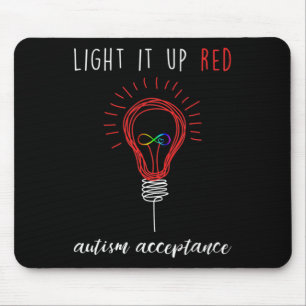 Light It Up Red For Autism Awareness Acceptance Re Mouse Mat