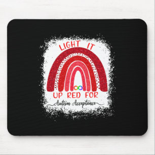 Light It Up Red For Autism Awareness Acceptance Re Mouse Mat