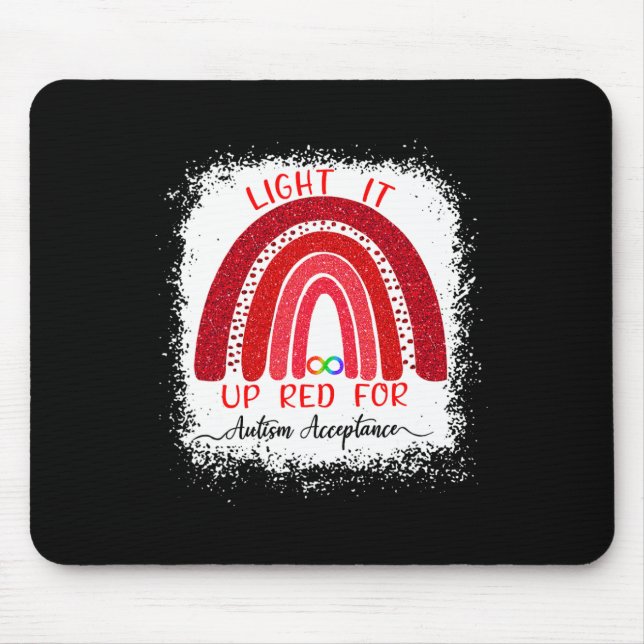 Light It Up Red For Autism Awareness Acceptance Re Mouse Mat (Front)