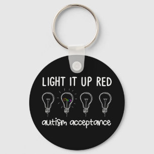 Light it up Red, REDinstead , Autism-Acceptance pr Key Ring