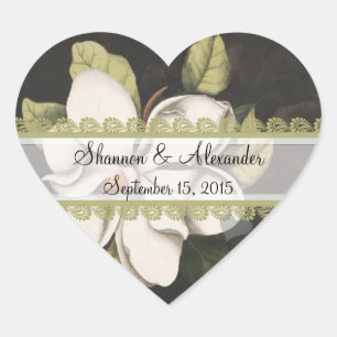 Light Ivory and Olive Vintage Magnolia Stickers