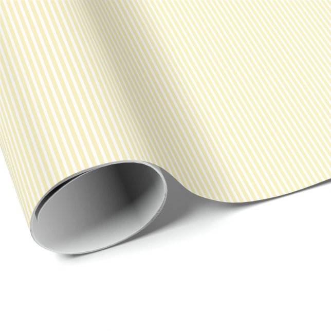 Light Ivory White Stripes Patterns Elegant Classy Wrapping Paper (Roll Corner)