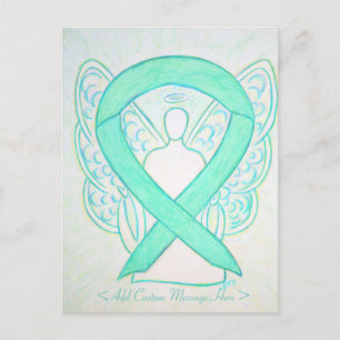 Light Jade Green Awareness Ribbon Angel Postcard