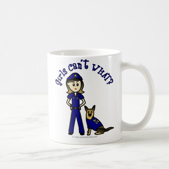 Light K9 Police Girl Coffee Mug (Right)