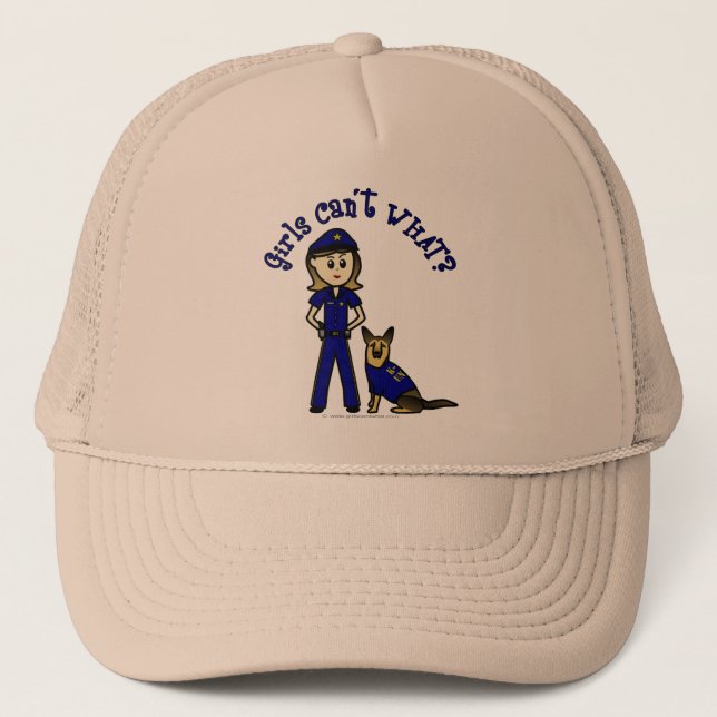 Light K9 Police Girl Trucker Hat (Front)