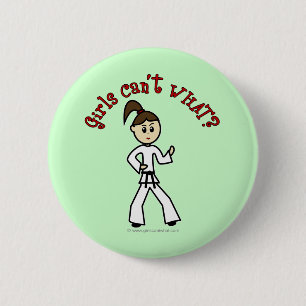 Light Karate Girl 6 Cm Round Badge