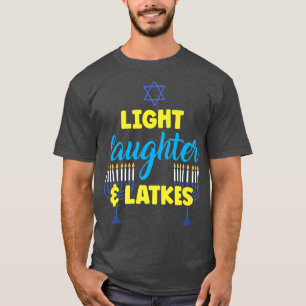 Light Laughter Latkes Hanukkah Jewish Festival Men T-Shirt