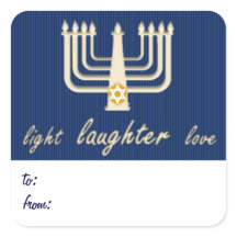 Light Laughter Love Hanukkah Gift Tag