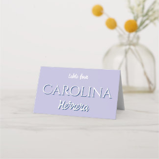 Light Lavender Cream Stripe Minimalist Guest Name Place Card