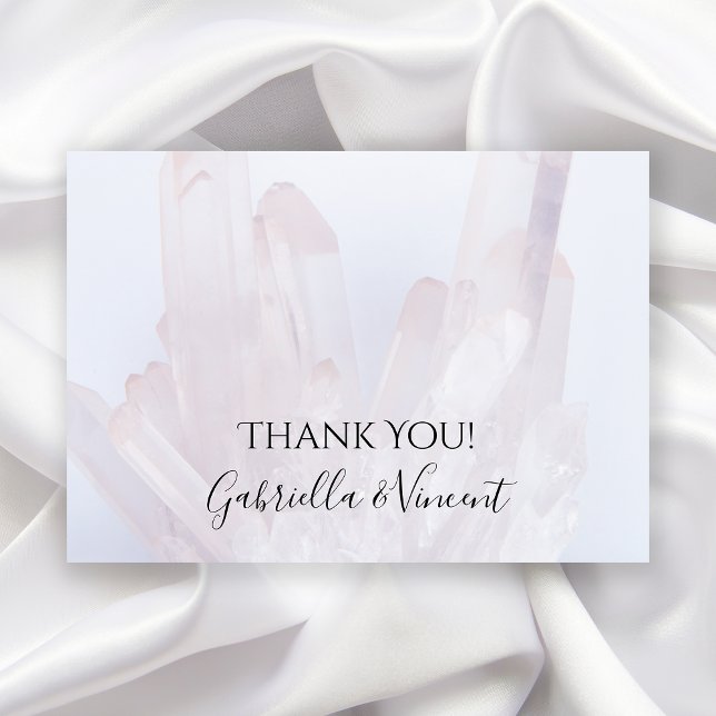 Light Lavender Crystals Wedding Thank You Card (Creator Uploaded)