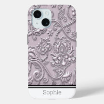 Light Lavender Floral Damask Custom Samsung