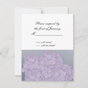 Light Lavender Hydrangea Reply Card