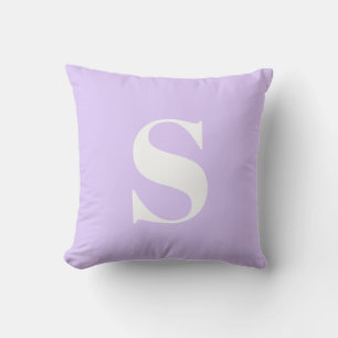 Light Lavender Initial Monogrammed Outdoor Pillow