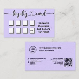Light Lavender Minimal Add Your Logo QR Code Loyalty Card