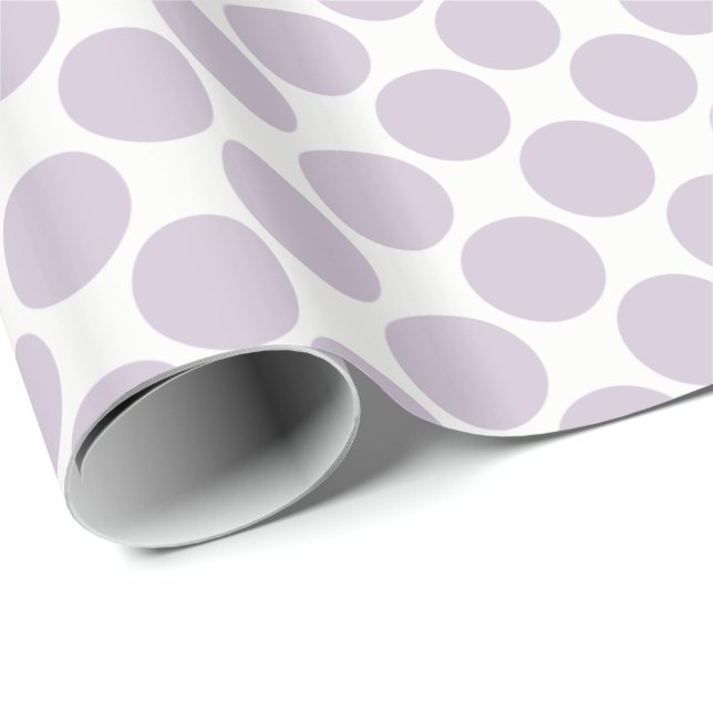 Light Lavender Polka Dots on White Wrapping Paper (Roll Corner)