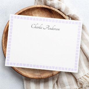 Light lavender purple mosaic border name white card