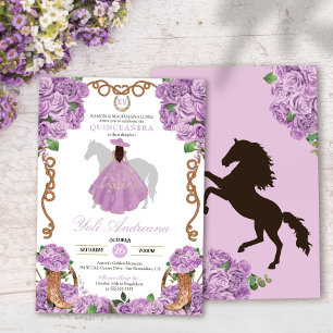Light Lavender Western Charra Vestidos Quinceanera Invitation