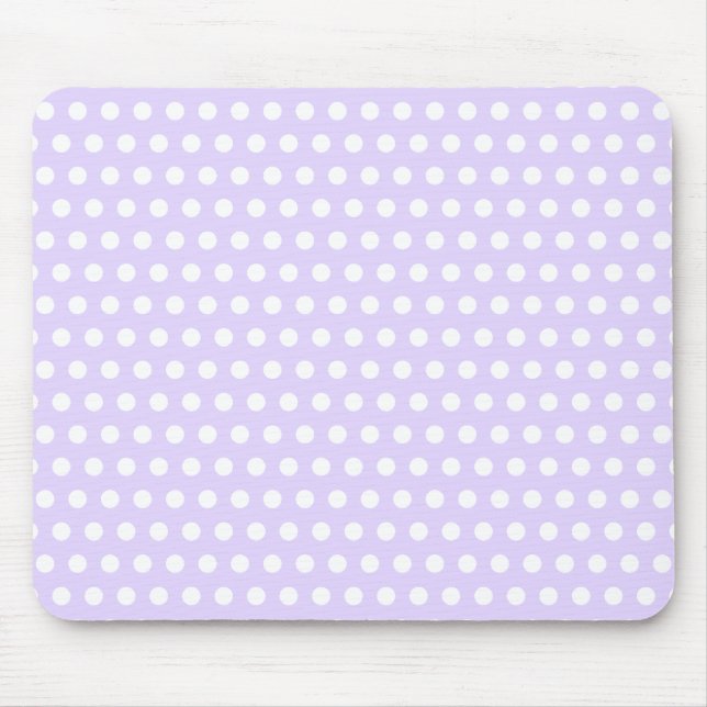 Light Lavender with White Polka Dots Mouse Mat (Front)