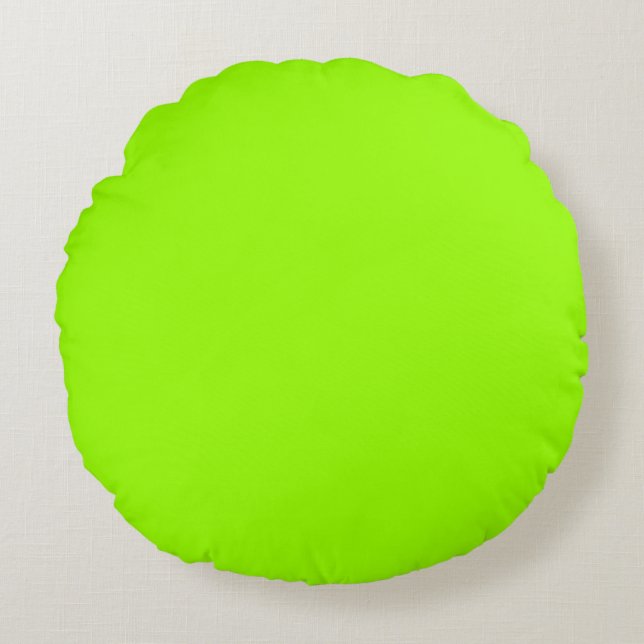 light Leaf yellow Green  solid plain colour Custom Round Cushion (Front)