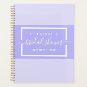 Light Lilac Bridal Shower Elegant Chic Calligraphy Planner