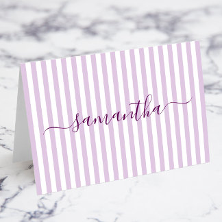 Light Lilac Stripes Signature Place Cards