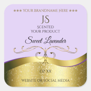 Light Lilac Wavy Gold with Monogram Product Label