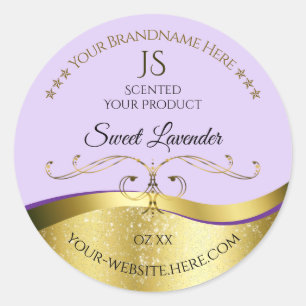 Light Lilac Wavy Gold with Monogram Product Label