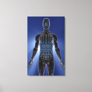 Light map of acupuncture points canvas print