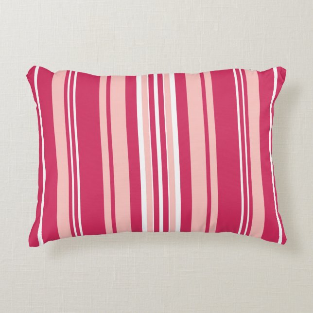 Light Maroon Stripes Decorative Cushion (Front)