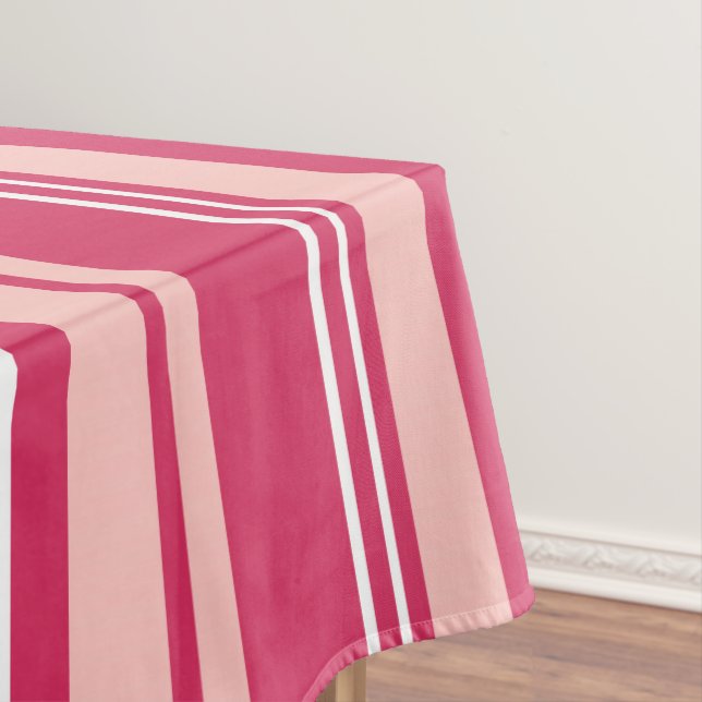 Light Maroon Stripes Tablecloth (In Situ)