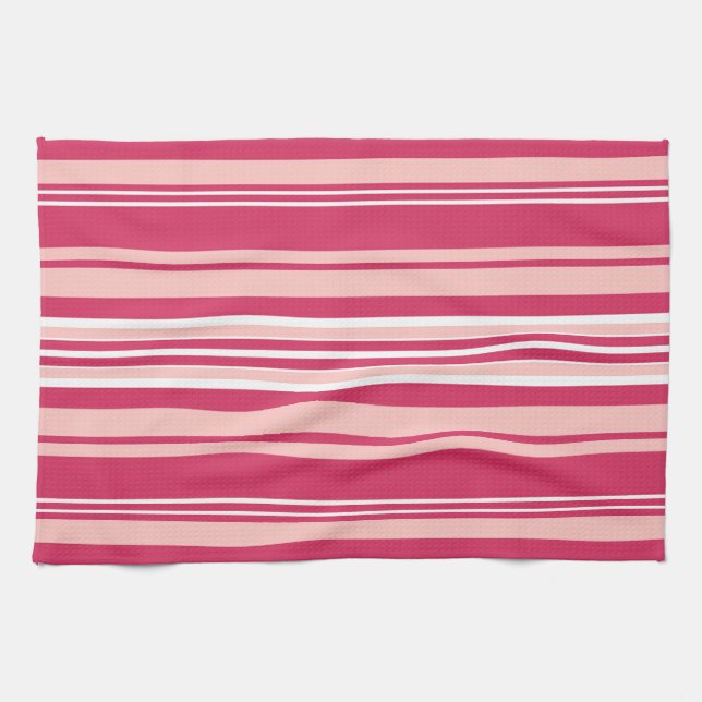 Light Maroon Stripes Tea Towel (Horizontal)