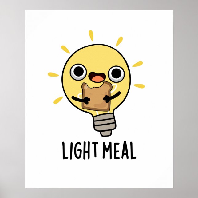 Light Meal Cute Electric Bulb Pun Poster (Front)