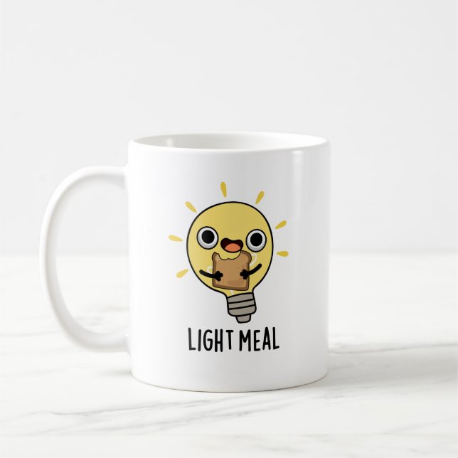 Light Meal Funny Electric Bulb Pun  Coffee Mug (Left)