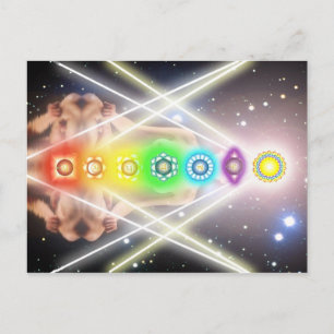 Light  meditation chakra illumination postcard