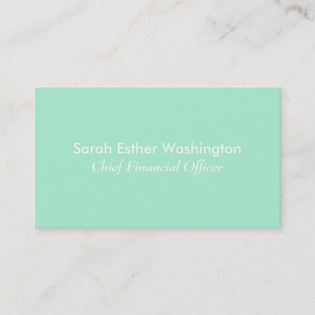 Light Mint Colour Business Card (Front)