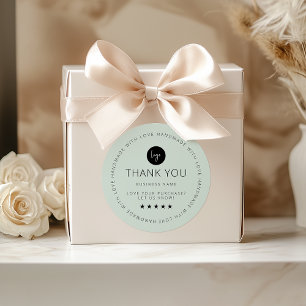 Light Mint Custom Thank You Sticker With Logo