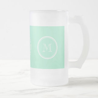 Light Mint Green High End Coloured Frosted Glass Beer Mug