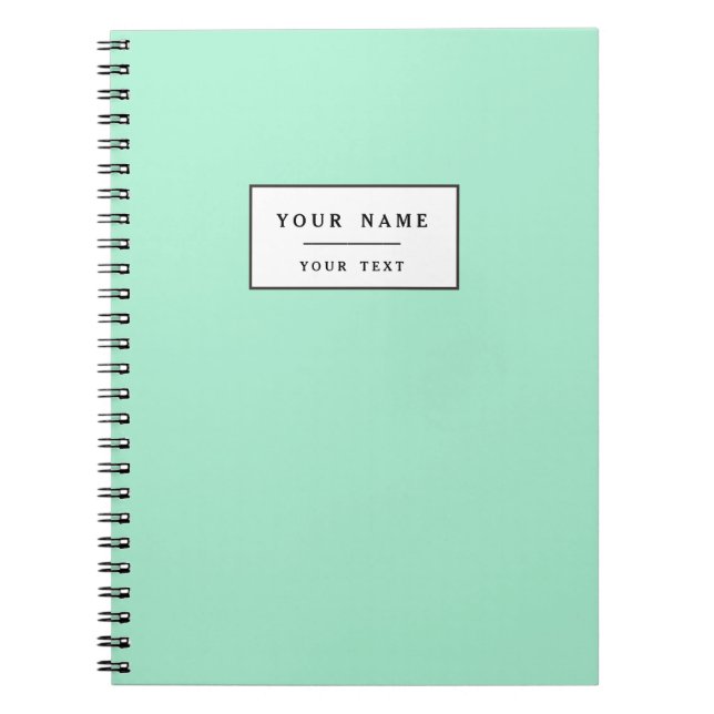 Light Mint Green High End Coloured Matching Notebook (Front)
